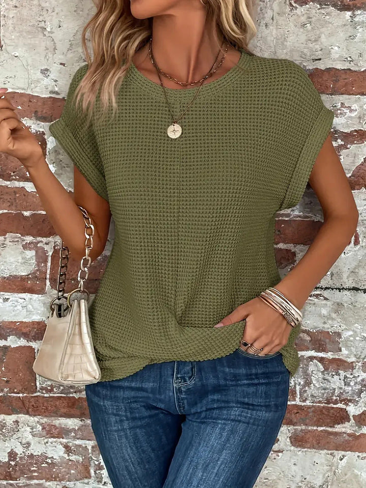 Women's Waffle Knit Casual Everyday Shirts