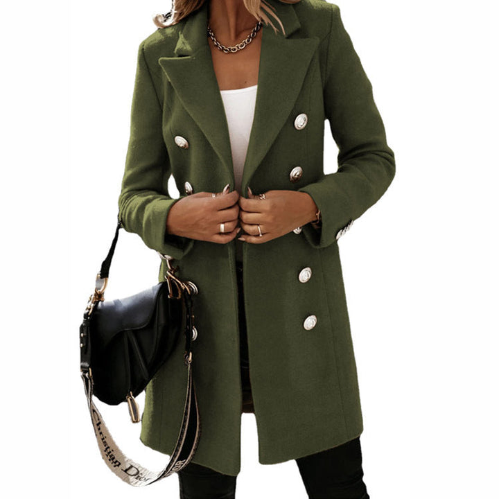 Slim Long Coat Jacket with Clean Silhouette for Women