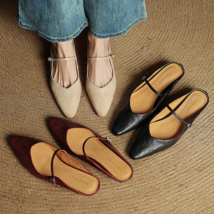 Genuine Leather Mules