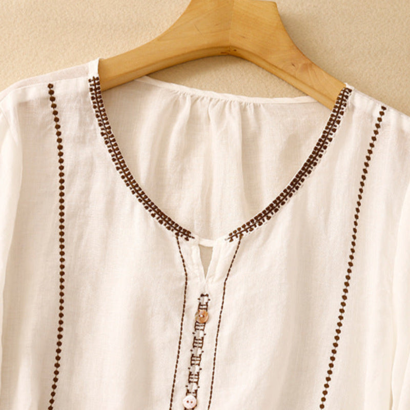 Women's Ruffle Sleeve Pattern Blouse