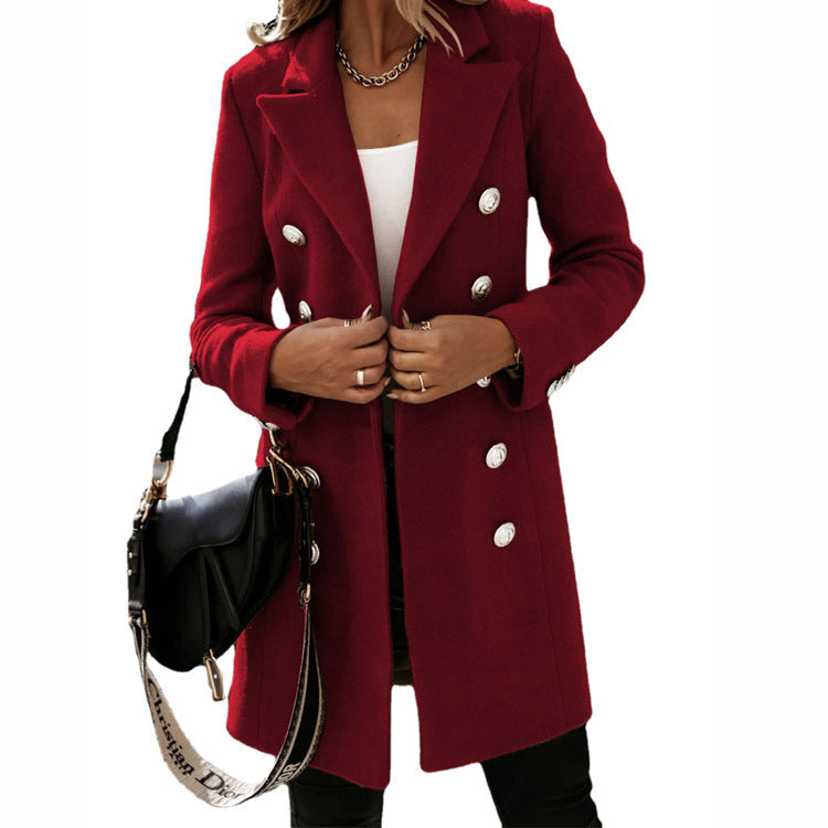 Slim Long Coat Jacket with Clean Silhouette for Women
