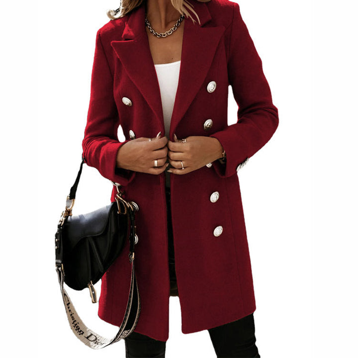 Slim Long Coat Jacket with Clean Silhouette for Women