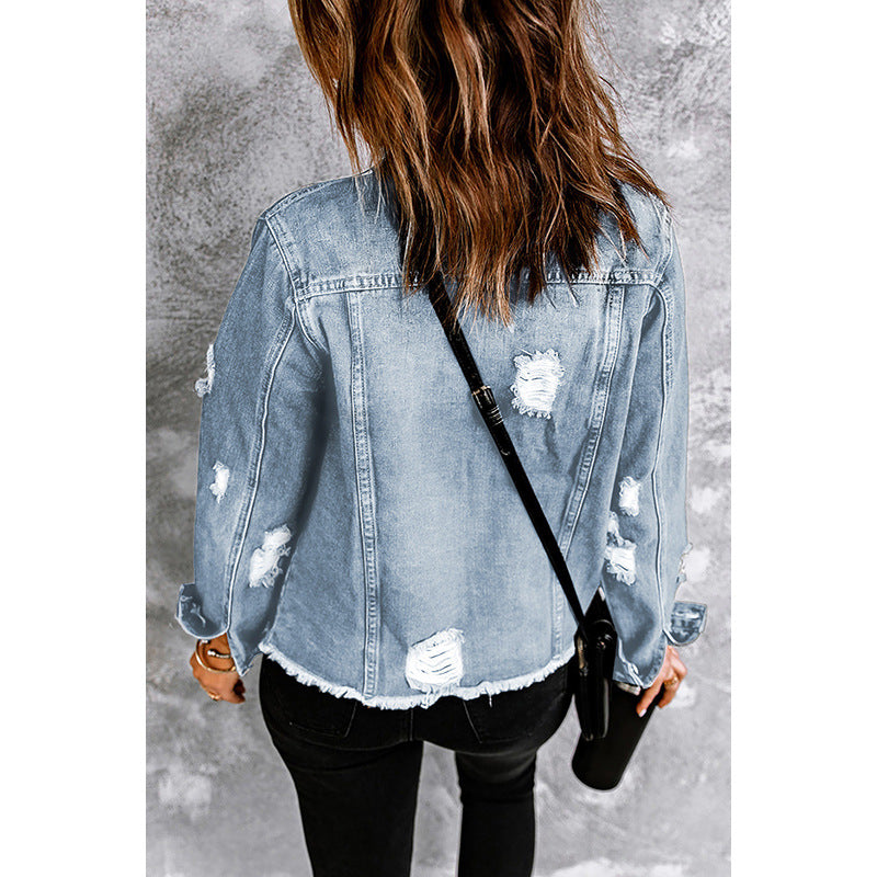 Casual Jacket with Relaxed Cut and Functional Pockets for Women