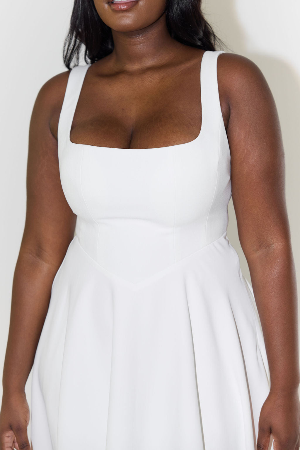 Darcie | Women's Midi Dress Square Neck Sleeveless
