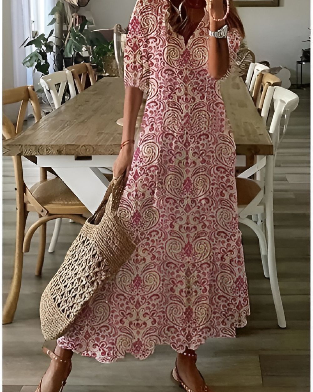Women's Boho Maxi Dress Relaxed Fit