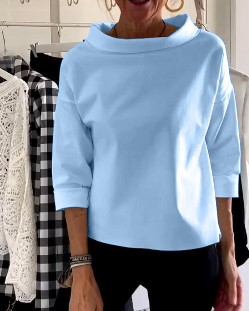 Variant image for Women's Elegant Blouse | Versatile High Collar Design-7