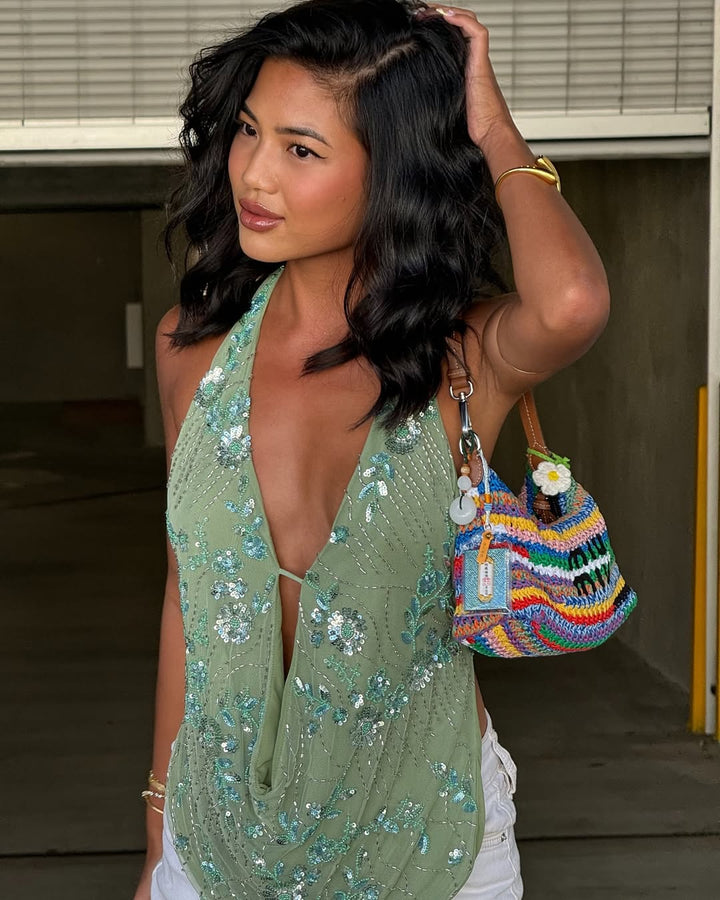 Women’s Cowl Neck Halter Top | Backless