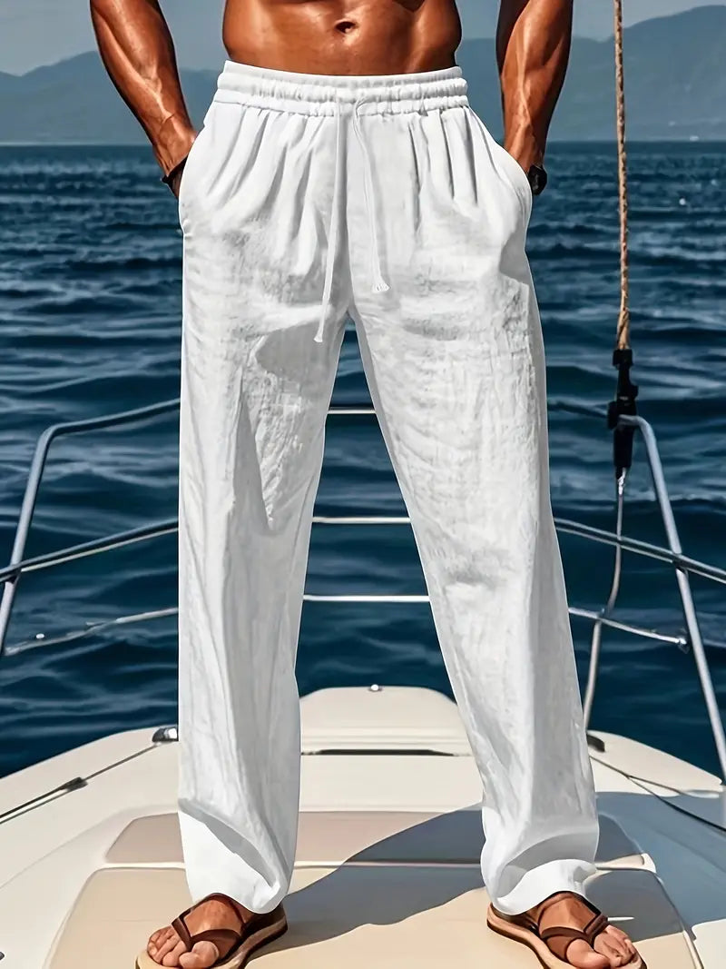 Peter | Linen trousers Airy, wide fit for summer fashion 0