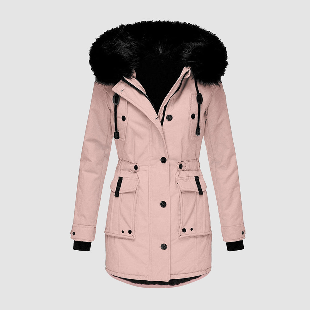 Hooded Winter Jacket with Quilted Design for Women