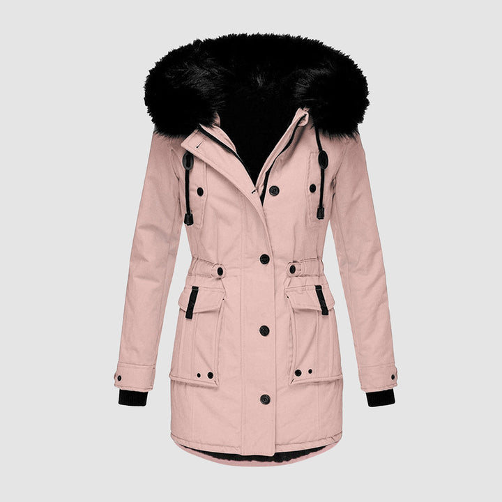 Hooded Winter Jacket with Quilted Design for Women