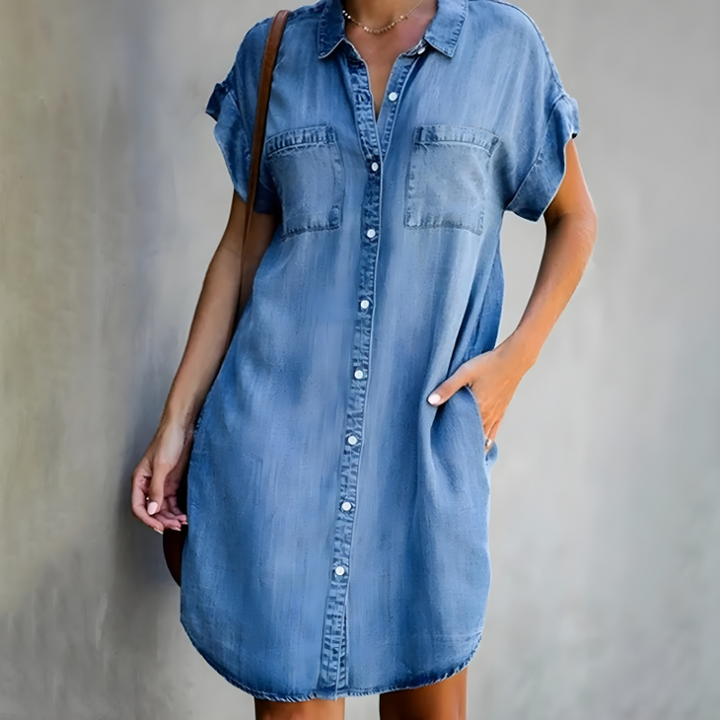 Women's Classic Denim Shirt Dress | Casual Style with Everyday Comfort