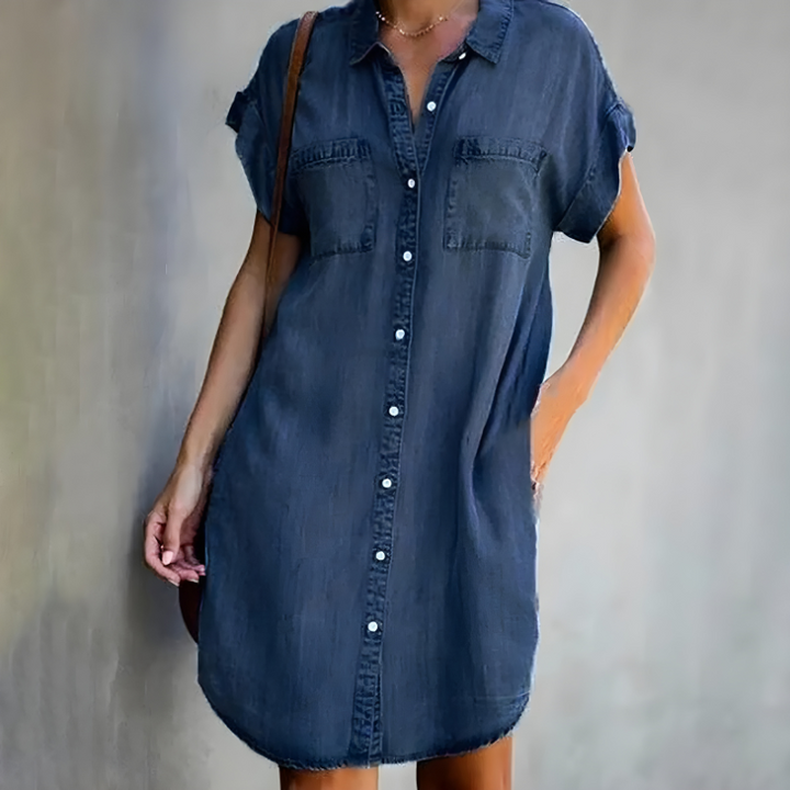 Women's Classic Denim Shirt Dress | Casual Style with Everyday Comfort