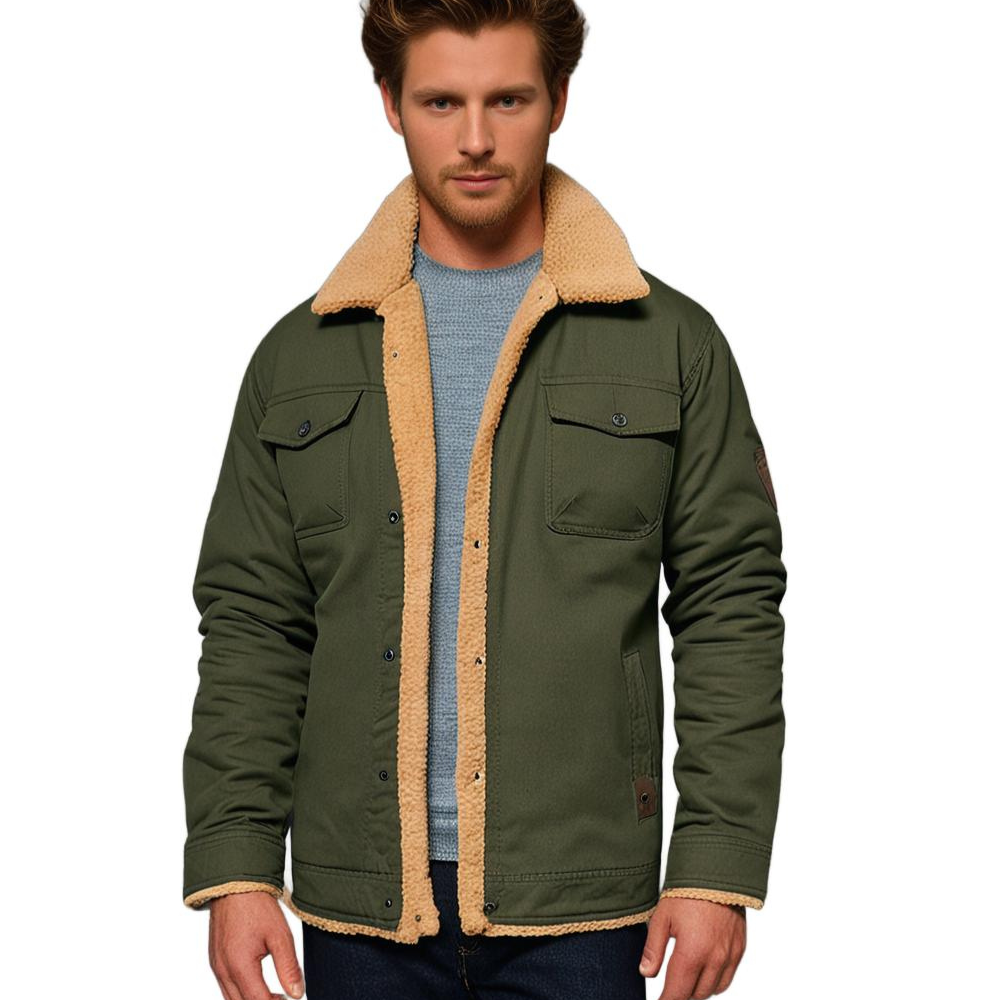 Winter Jacket Sherpa Lined Casual Men