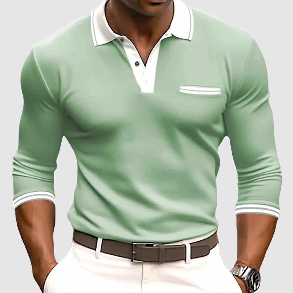 Contrast Trim Long Sleeve Shirt for Men