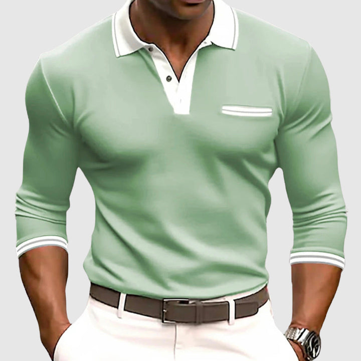 Contrast Trim Long Sleeve Shirt for Men