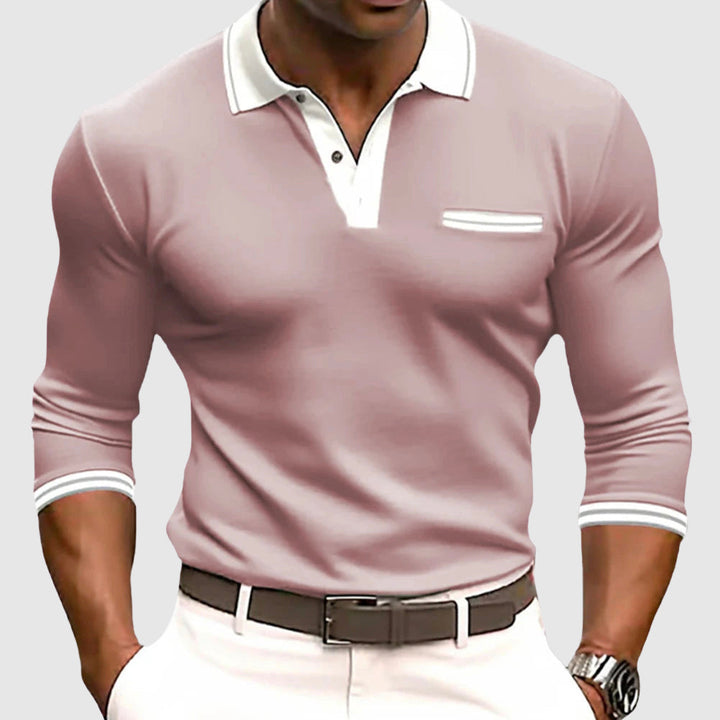 Contrast Trim Long Sleeve Shirt for Men