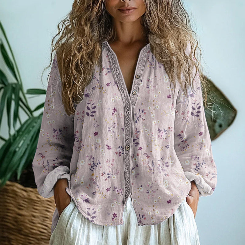 Women's Nature Print Relaxed Blouse