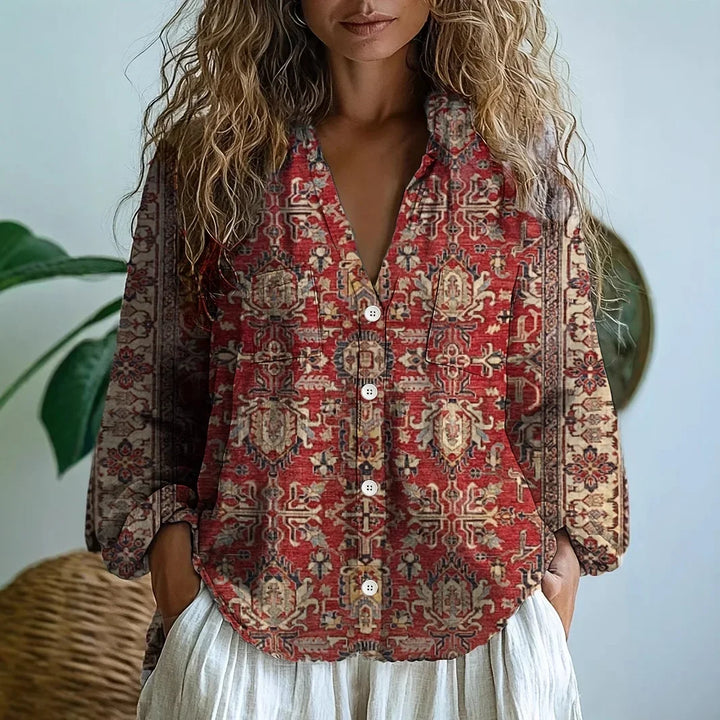 Women's Nature Print Relaxed Blouse