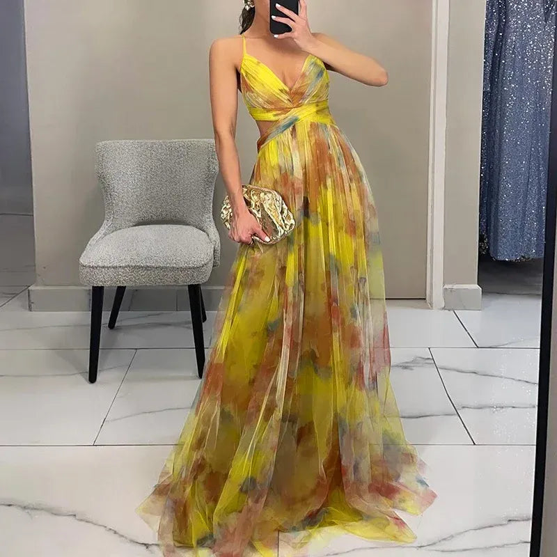 Lily | Wedding Guest Maxi Dress Floral V Neck