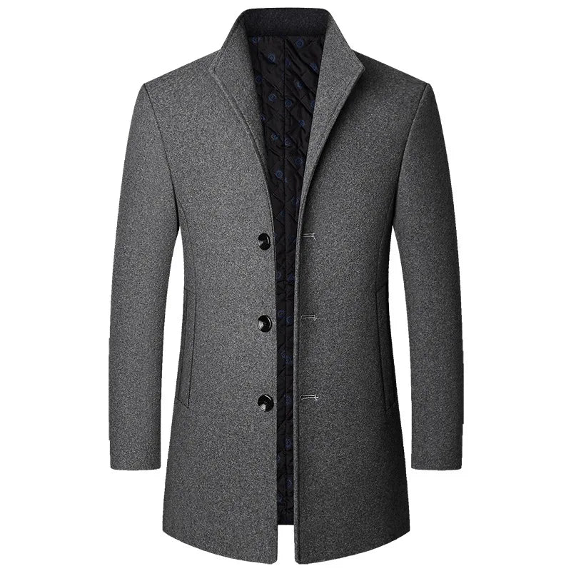 Classic Winter Coat with Tailored Silhouette for Men