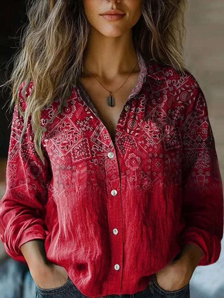 Women's Vintage Floral Button Down Shirt
