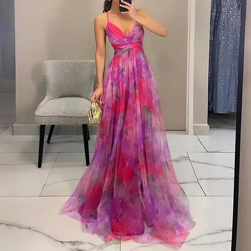 Lily | Wedding Guest Maxi Dress Floral V Neck