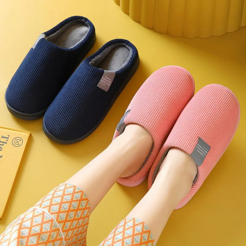 Unisex Indoor Slippers with Enclosed Shape and Thick Sole