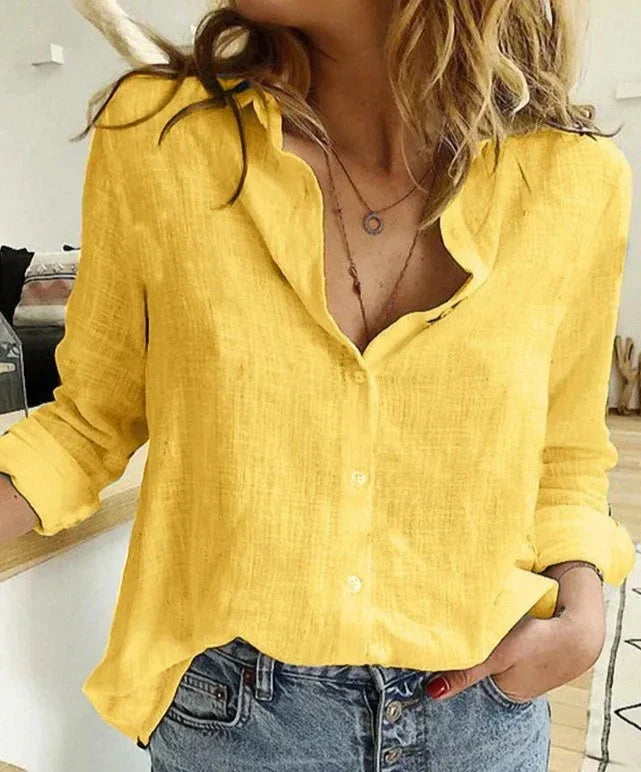Women's Bird Print Button Shirt
