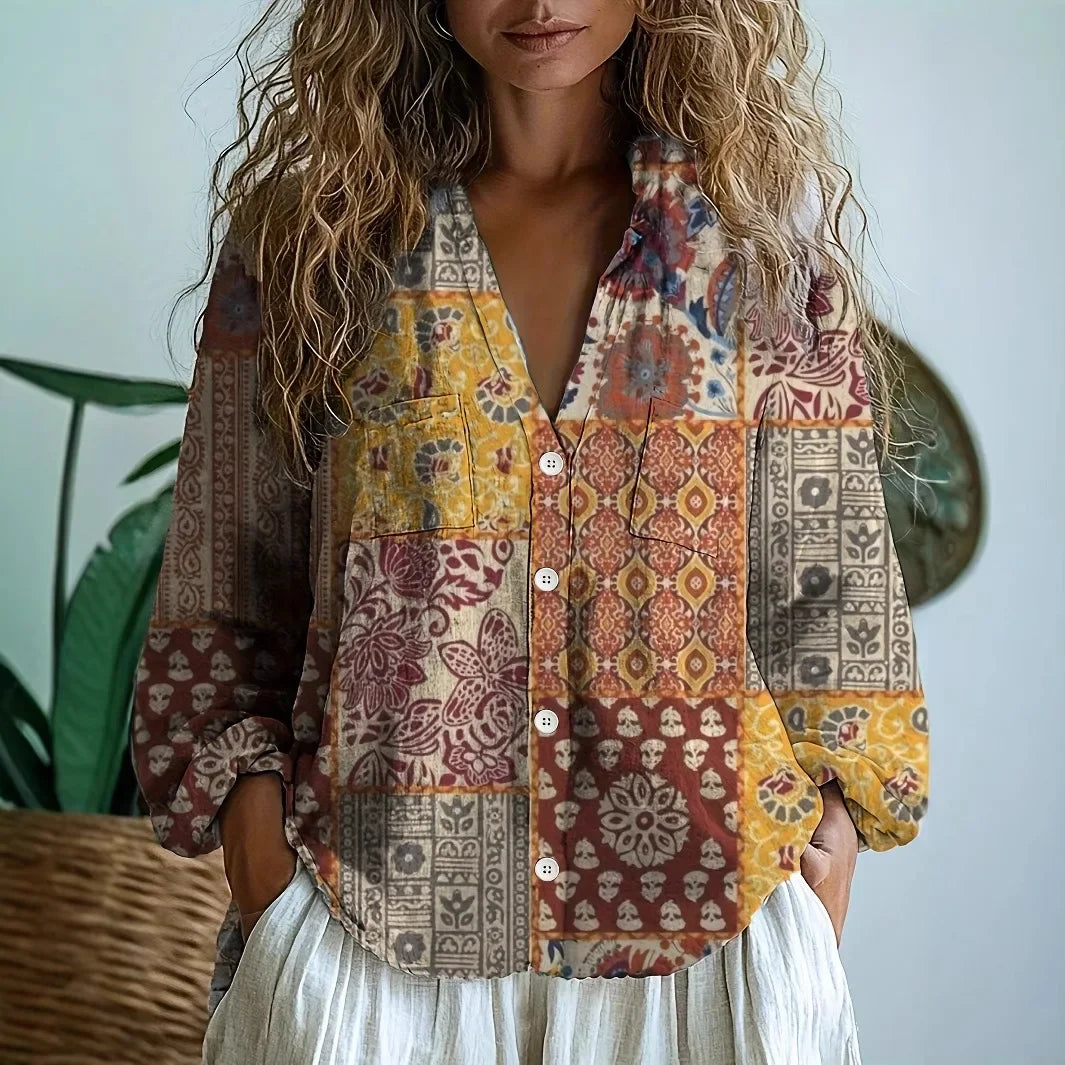 Women's Nature Print Relaxed Blouse