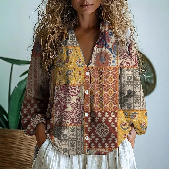 Women's Nature Print Relaxed Blouse