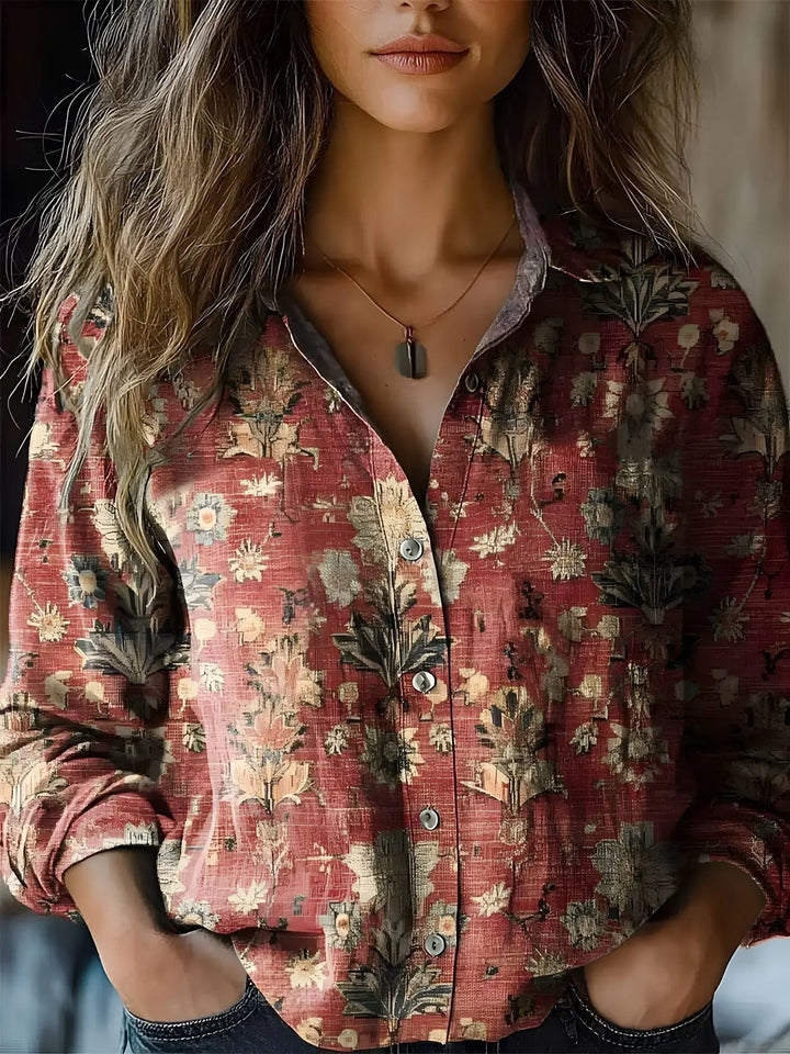 Women's Vintage Floral Button Down Shirt