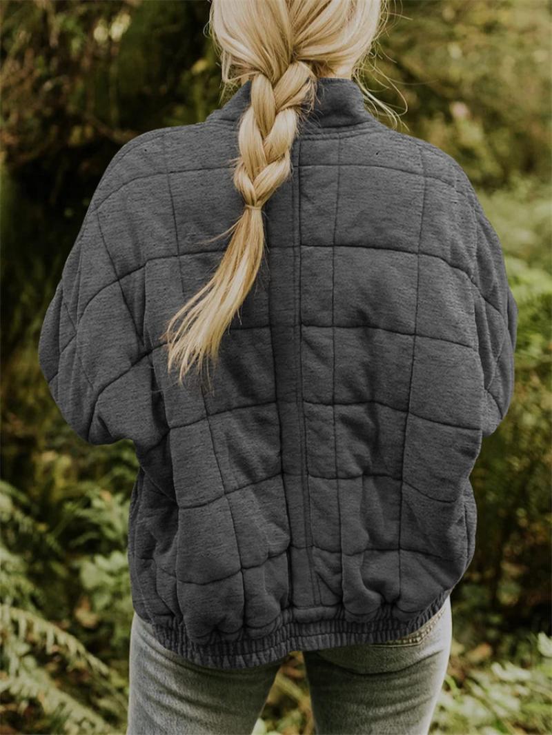 Quilted Jacket with Zip Front and Slim Silhouette for Women