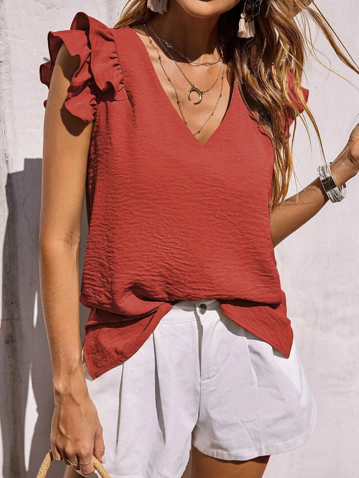 Women's Ruffle Sleeve Summer Top