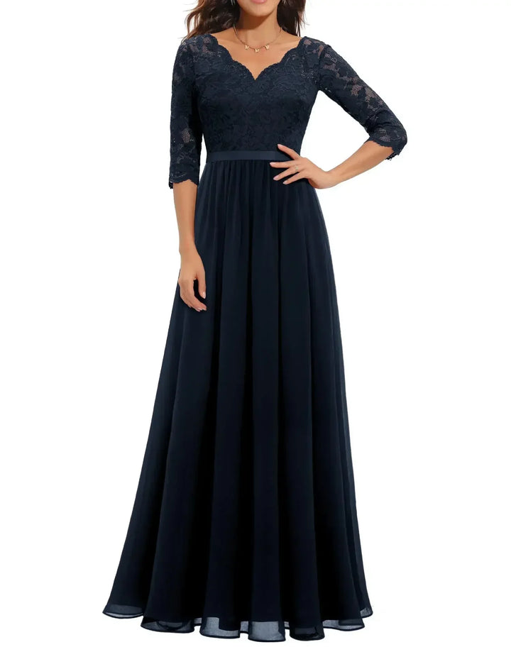 Women's Romantic Lace Evening Maxi Dress