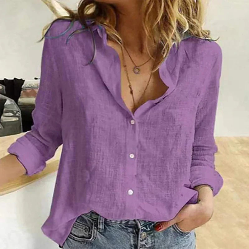 Women's Bird Print Button Shirt
