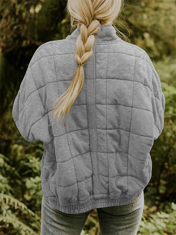Quilted Jacket with Zip Front and Slim Silhouette for Women