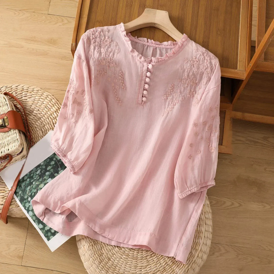 Women's Floral Button Front Everyday Blouse