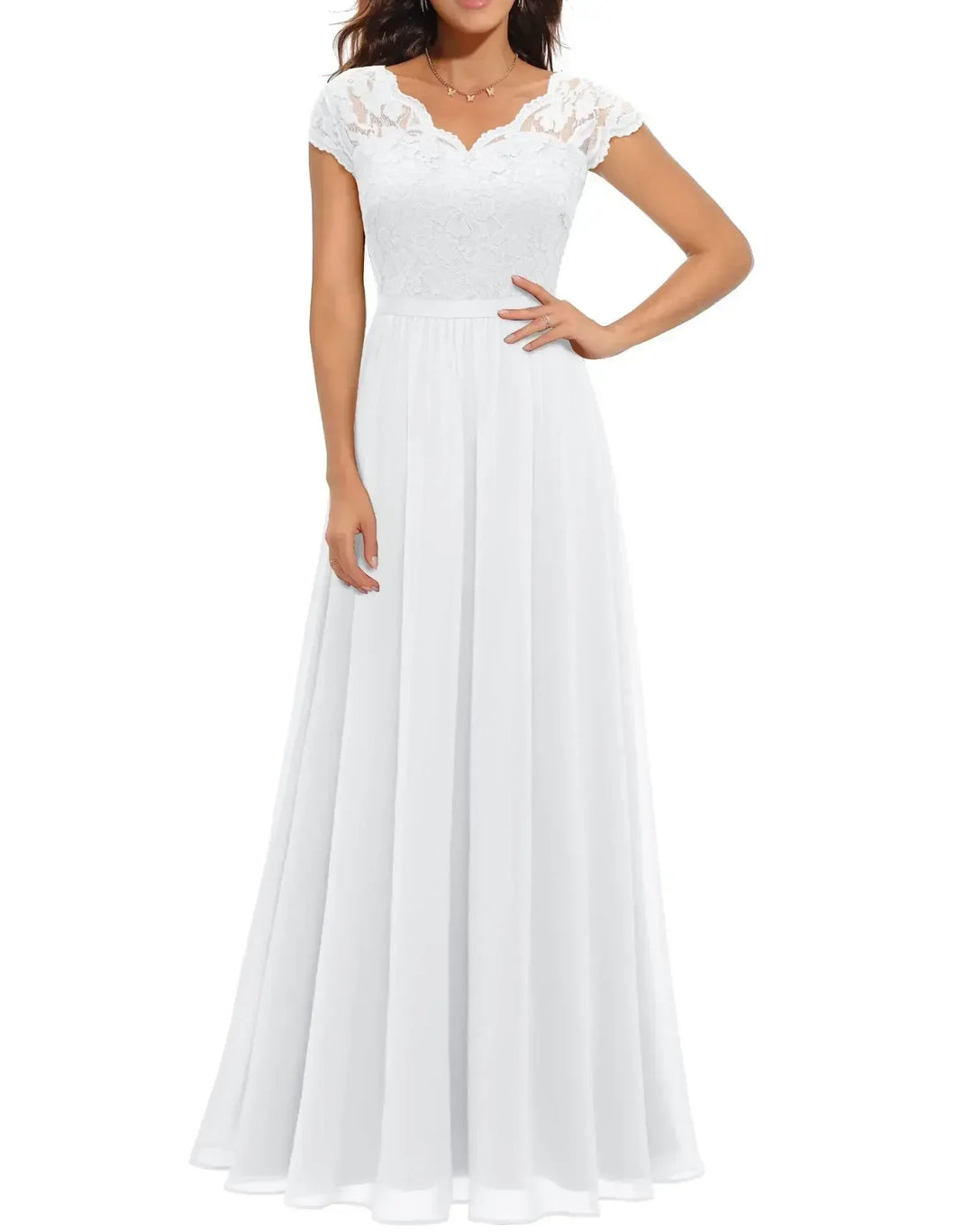 Women's Romantic Lace Evening Maxi Dress