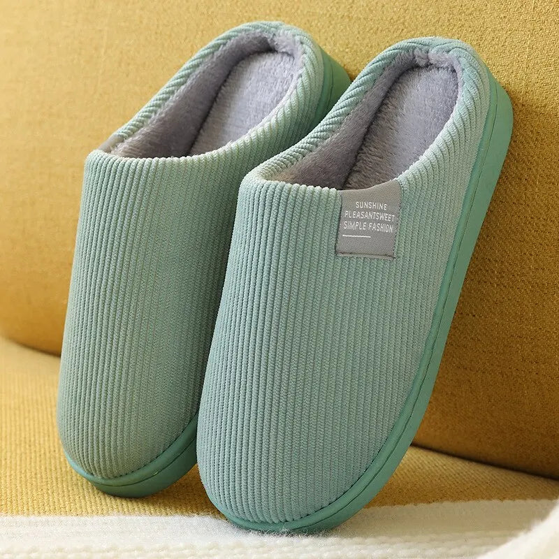 Unisex Indoor Slippers with Enclosed Shape and Thick Sole