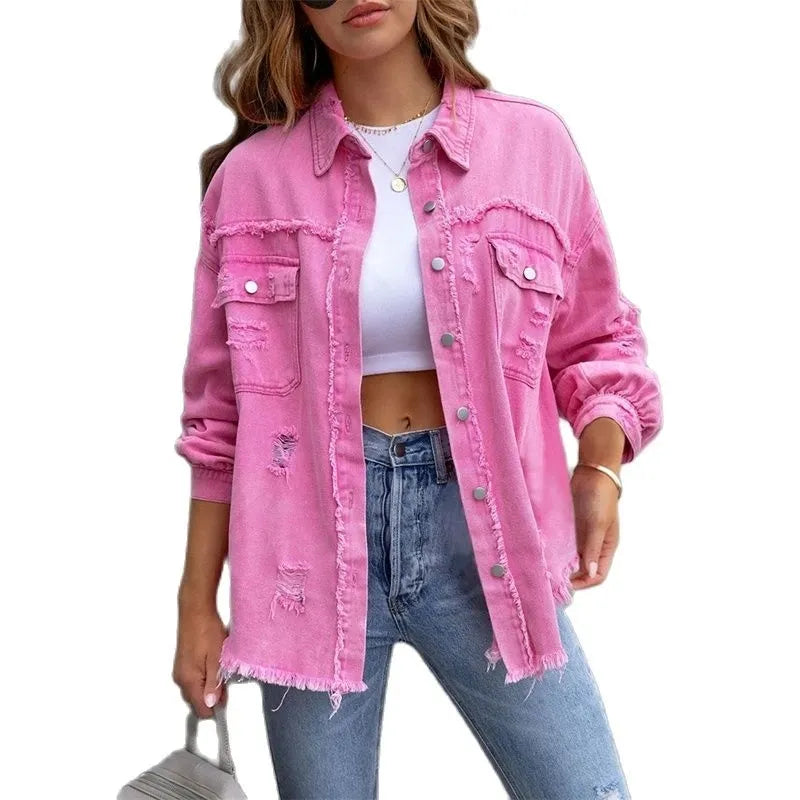 Casual Jeans Jacket with Classic Design for Women