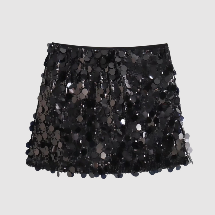 Mini Skirt with Sequin Detail and Straight Cut for Women