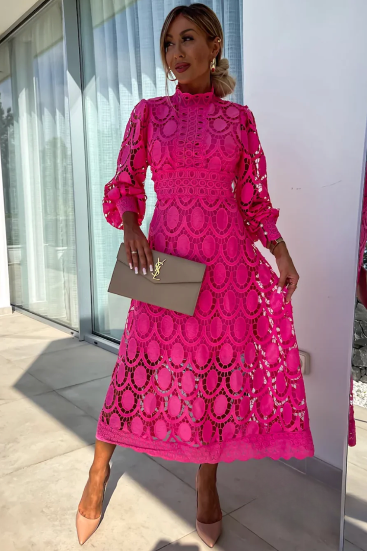 Women's Refined Lace Midi Dress