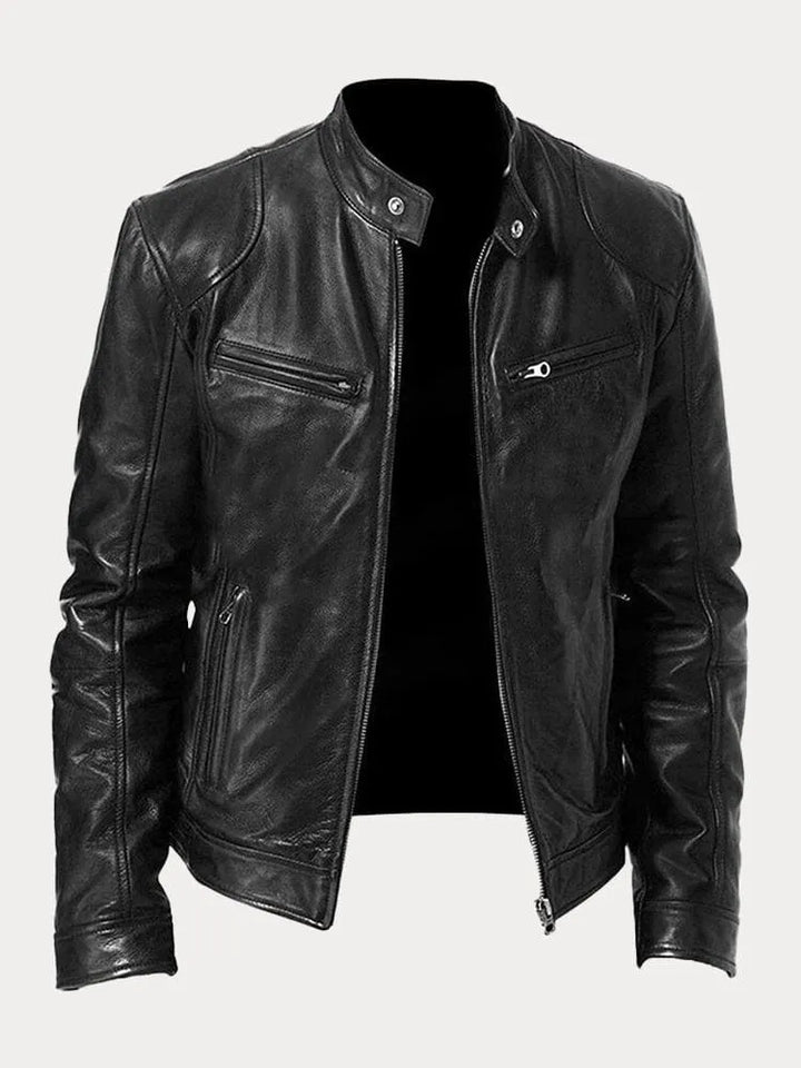 Casual Zip Up Jacket with Stand Collar and Adjustable Cuffs for Men
