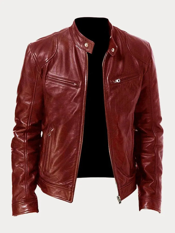 Casual Zip Up Jacket with Stand Collar and Adjustable Cuffs for Men