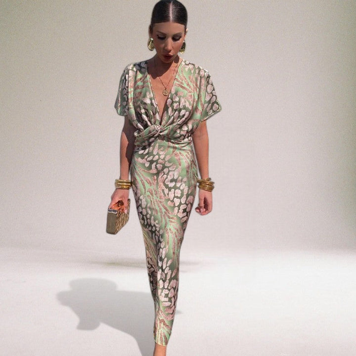 Amelia | Wedding Guest Maxi Dress Wrap V Neck