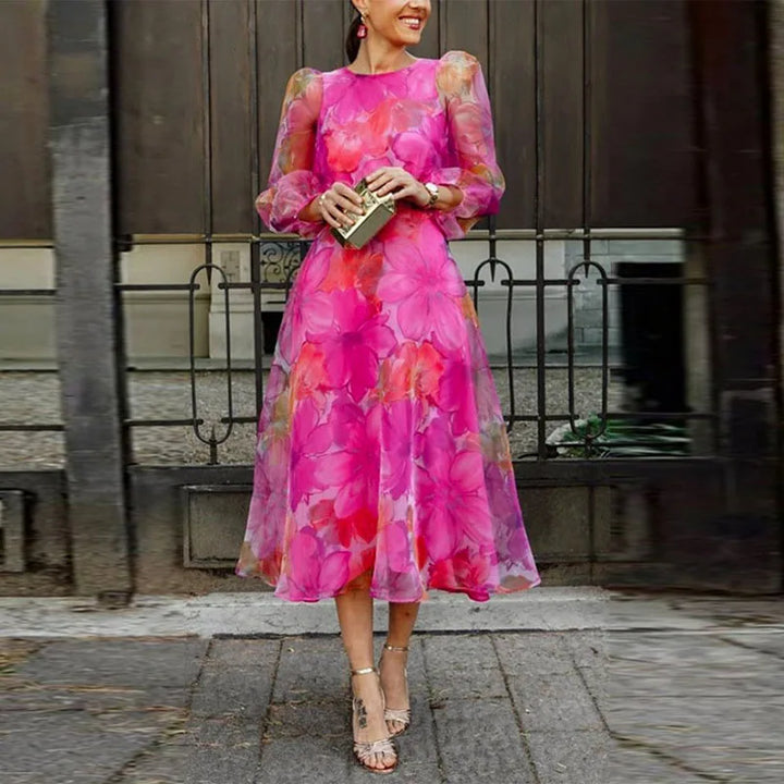 Ruby | Wedding Guest Midi Dress Floral Print