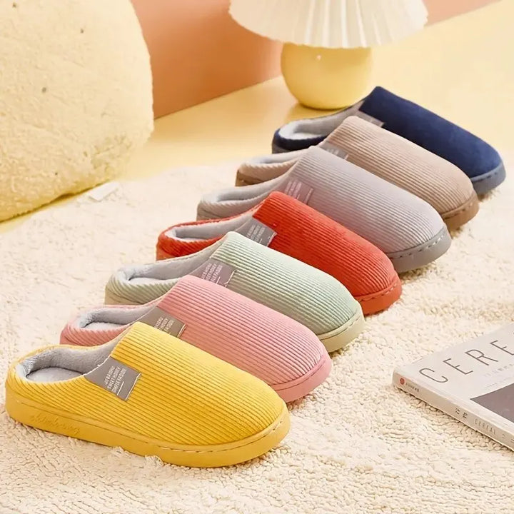 Unisex Indoor Slippers with Enclosed Shape and Thick Sole