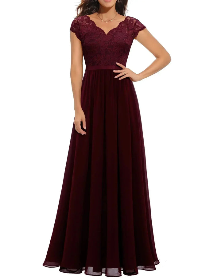 Women's Romantic Lace Evening Maxi Dress