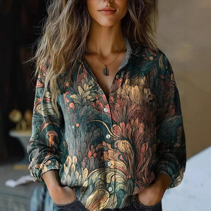 Women's Vintage Floral Button Down Shirt