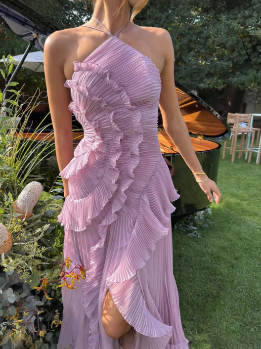 Women's Modern Halter Maxi Dress
